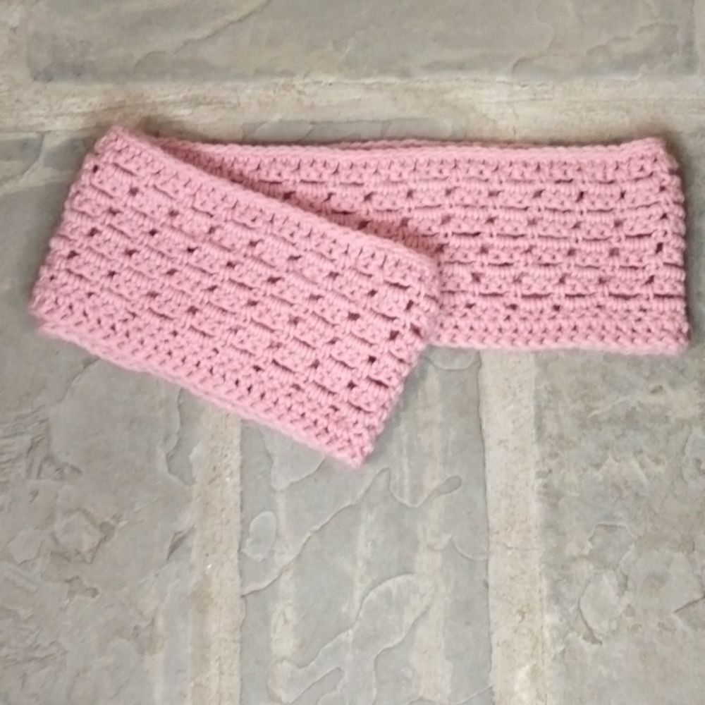 Handmade Pink‎ Crochet Neck Warmer Cowl Soft Knit Winter Scarf Accessory Barbie